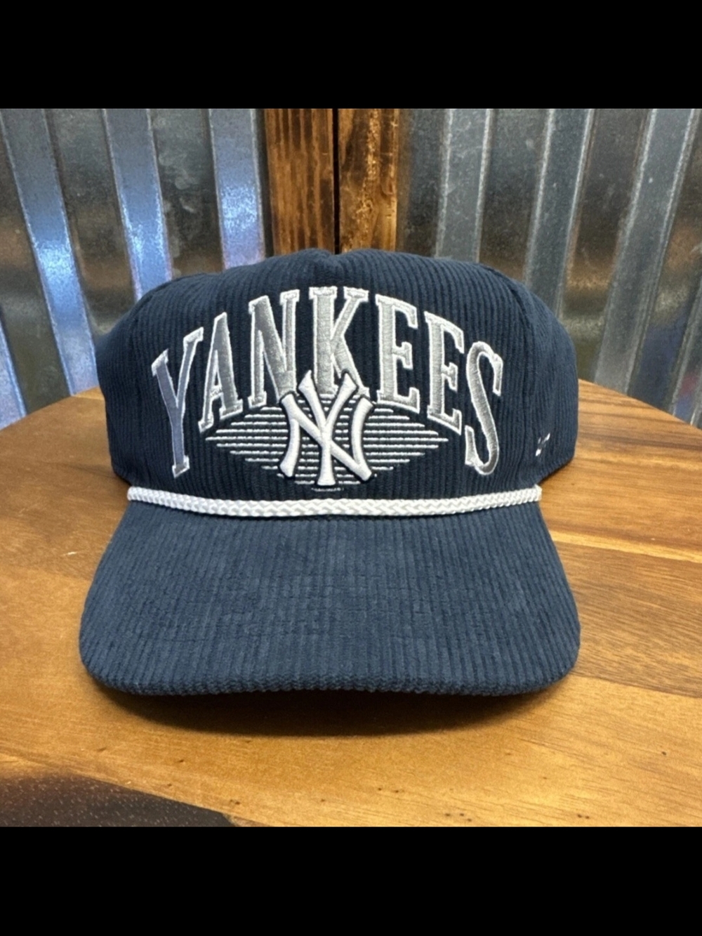 ‘47 New York Yankees Hat Old Timer Rope Hitch Snapback Spellout Logo Corduroy